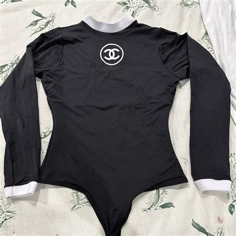 chanel black and white bodysuit|vintage chanel bodysuit.